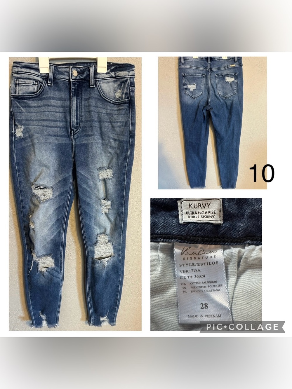 Kancan Signature Kurvy Distressed Ankle Skinny Jeans